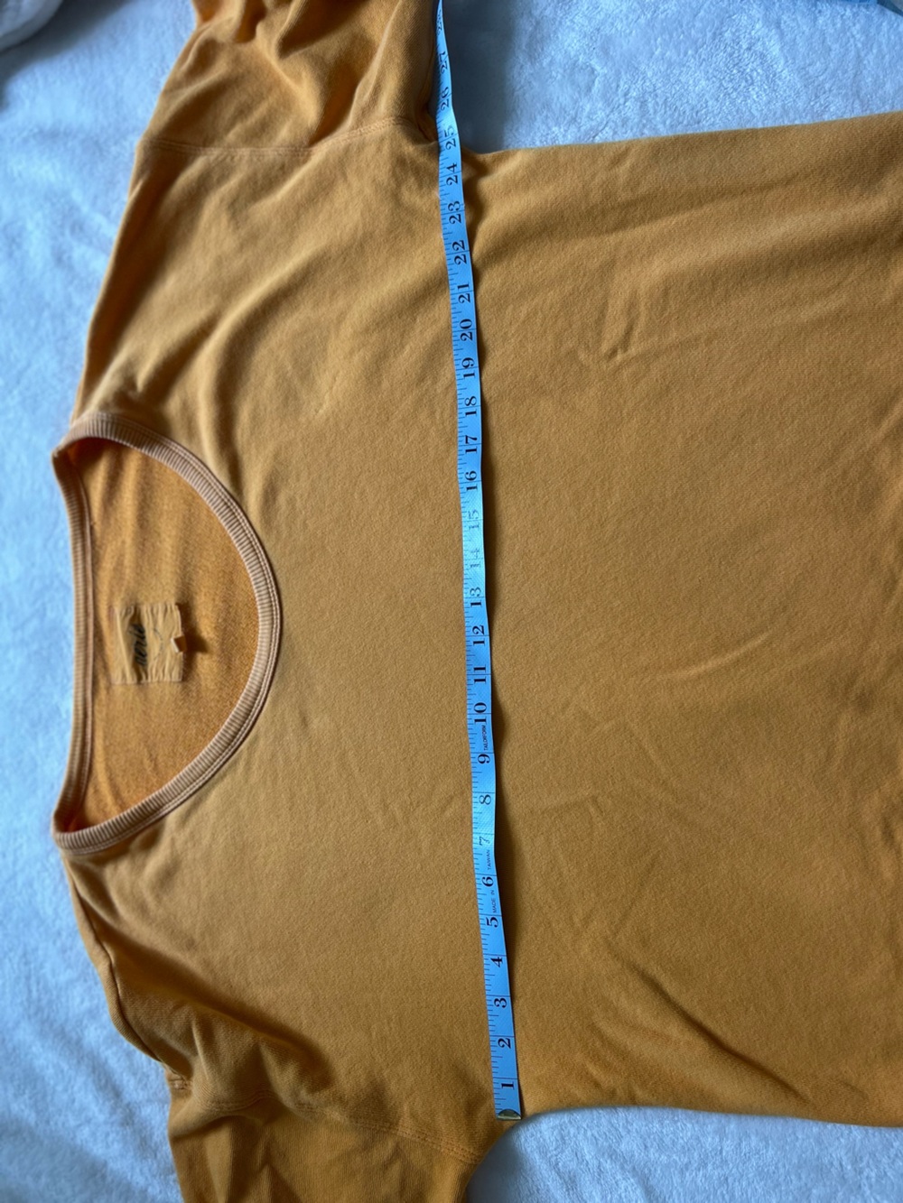 aerie Summer Daze Oversized Crewneck Sweatshirt in Mustard Yellow Marigold Small - Picture 8 of 10